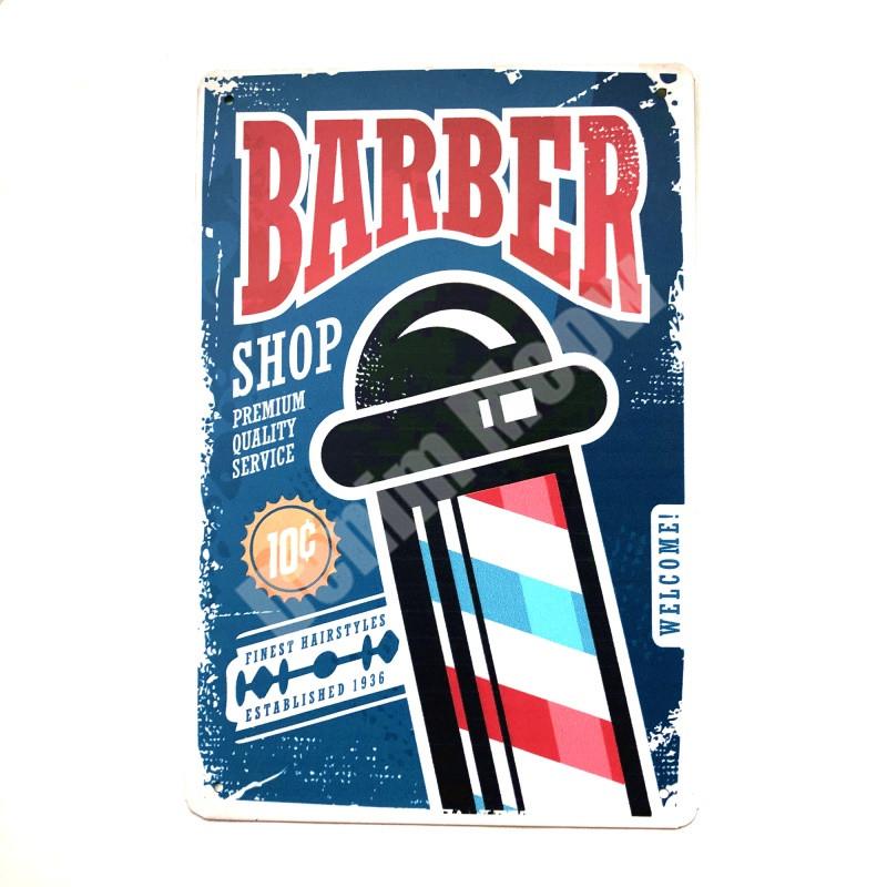 Haircut & Shave Retro Metal Plates Pub DecorationAdvertising Barbershop Wall Stickers Top Hairstyle Art Plaque Home Decor