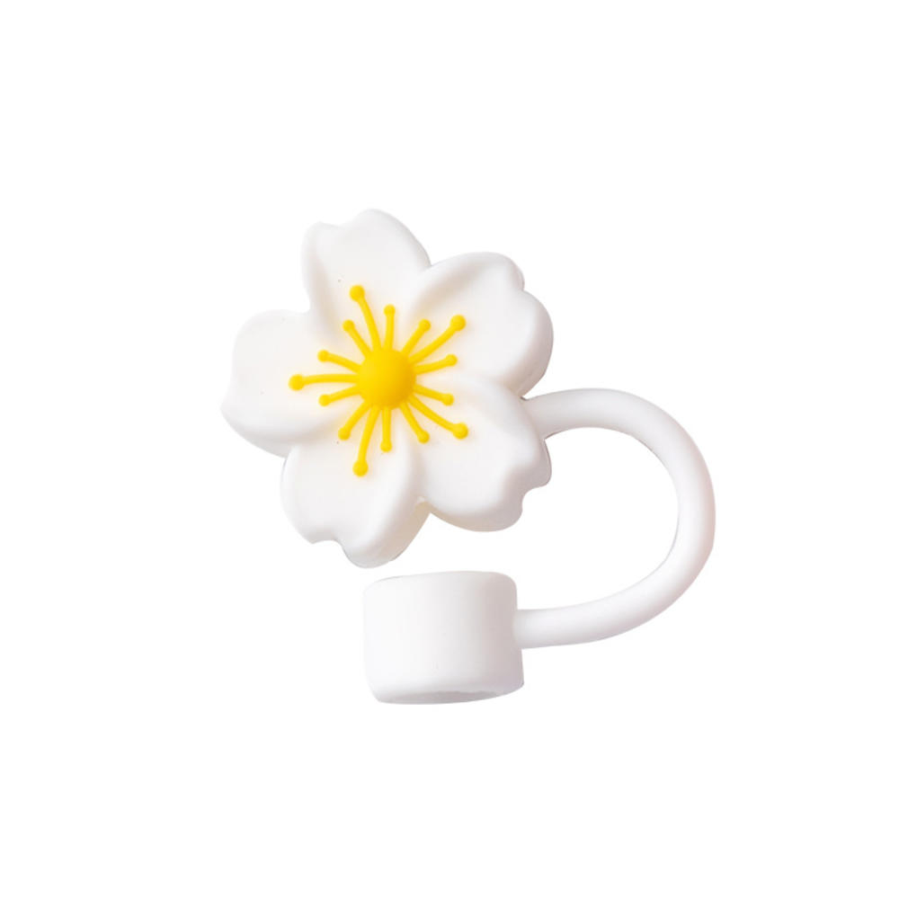 Tapa para Pajita con Forma de Flor de 10 mm/0,4 pulgadas Compatible con Vaso Stanley de 30 y 40 Oz Tapa de Pajita de Flor de Silicona Suave