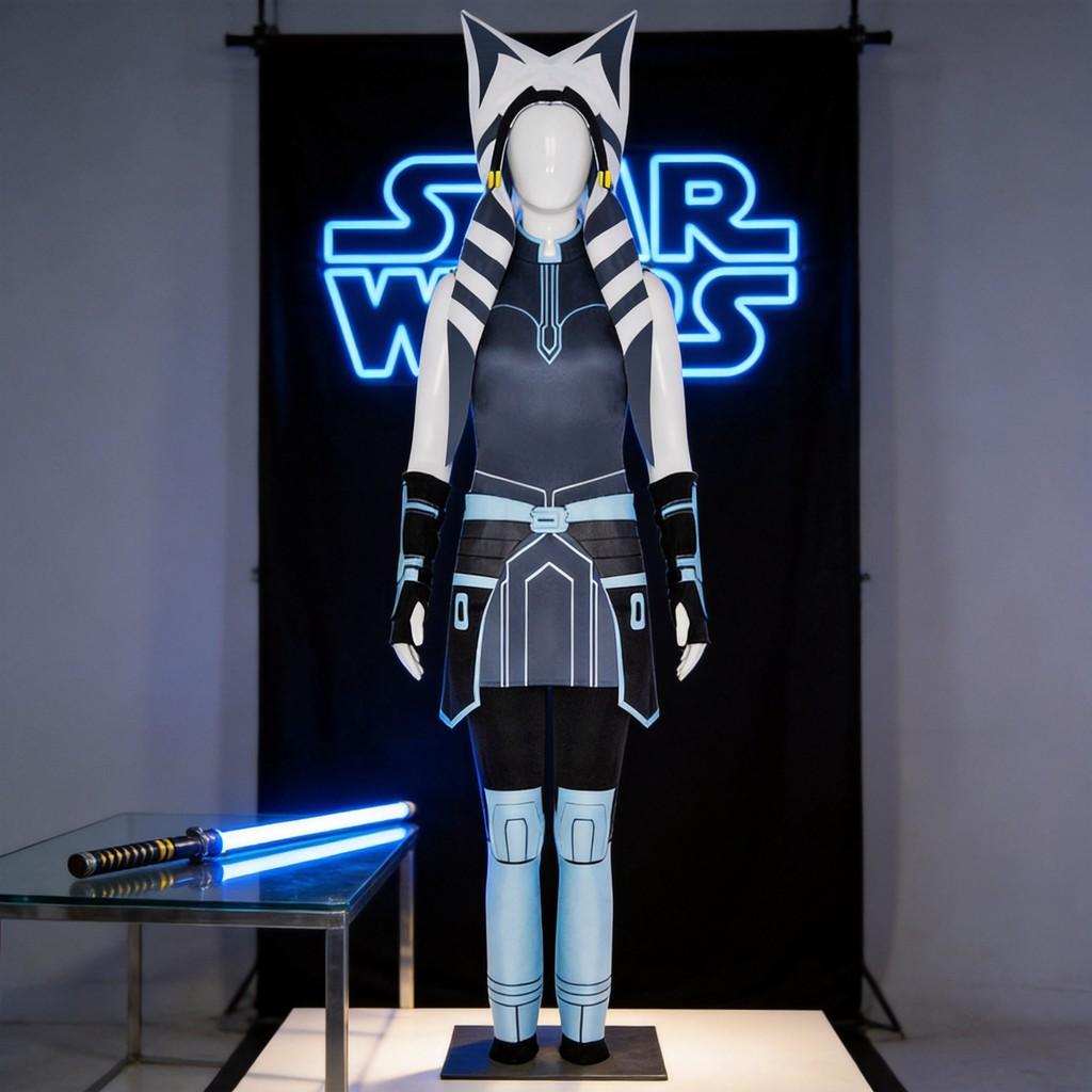Star Wars Clone Wars Ahsoka Tano Cosplay Costume With Stretch Fabric For Anime Fans