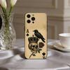 S-Skeleton Q-Queen of Hearts CARD Phone Case For iPhone 17,16,15,14,13,12,11 Plus,Pro Max,XS,Soft Silicone Black Cover