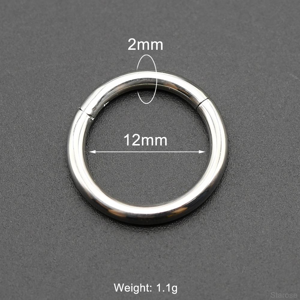 Glatte Scharnier-Segment-Creole aus Edelstahl 00G Große Größe Septum Clicker BCR PA Piercing Nasenring Ohrdehner Gewichte