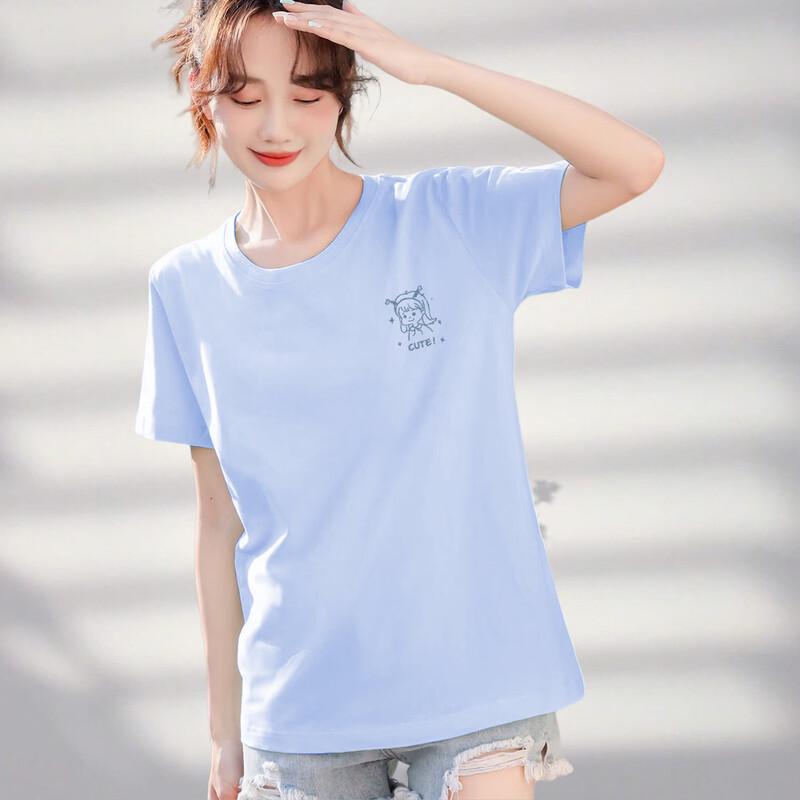 Langsha Women's Cotton Fashion Graphic Short Sleeve T-Shirt