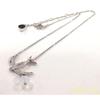 Used Swallow Motif Necklace with Stone