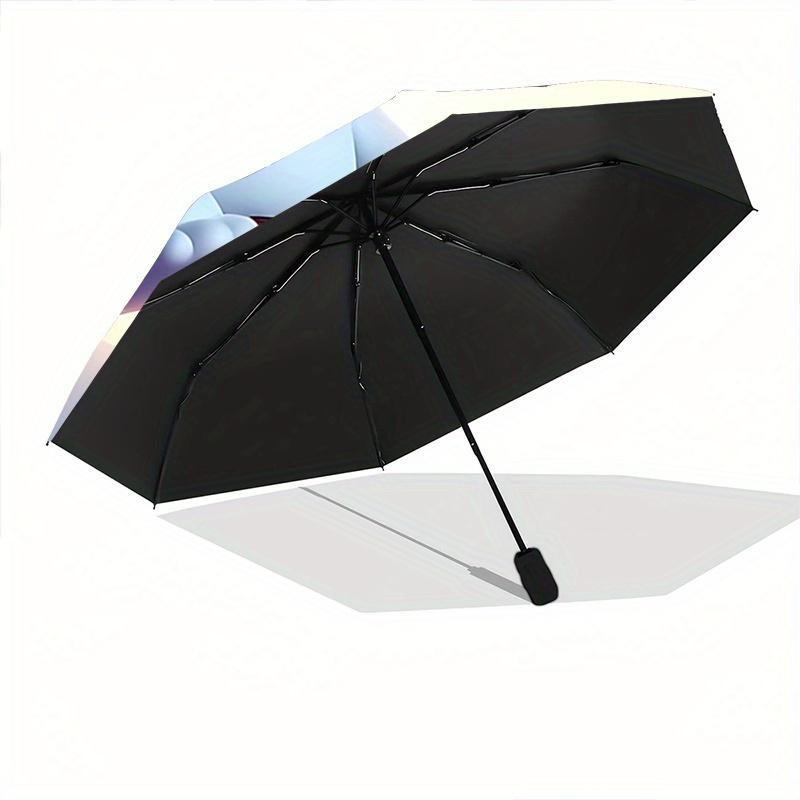 1pc Flying Wizard Ghost Automatic 3-Fold Umbrella Design, Cute Cartoon Pattern, Portable Outdoor Umbrella, Perfect, Holiday Gift for Disney Fans.