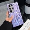 3D Pleated Electroplated Solid Color Drop-Proof Phone Case for Samsung S25 Ultra/S24 Plus/S23