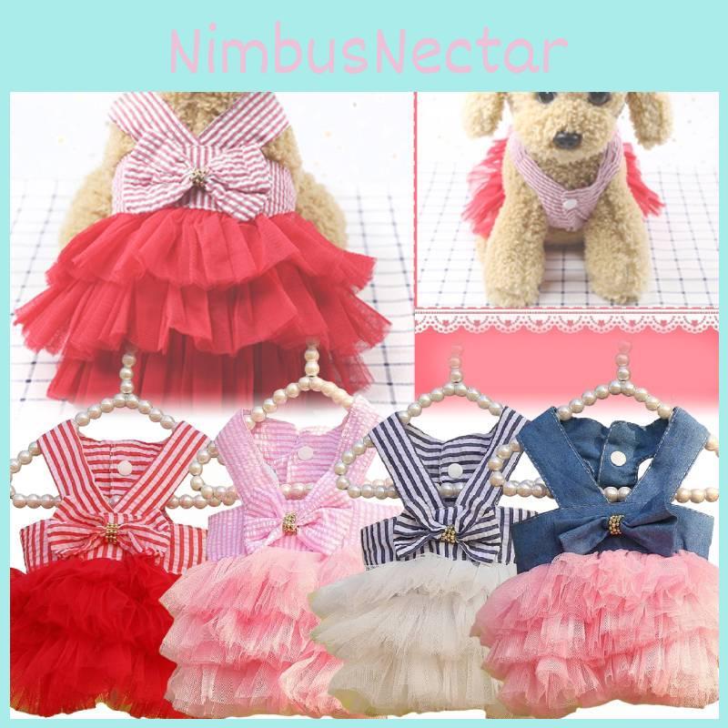 Cute Summer Pink And White Striped Pet Dress For Small Dogs And Cats