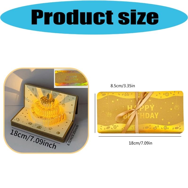 Foldable Money Envelope Sound And Light Greeting Card with 20 Compartments For Cash Present Holiday Celebration