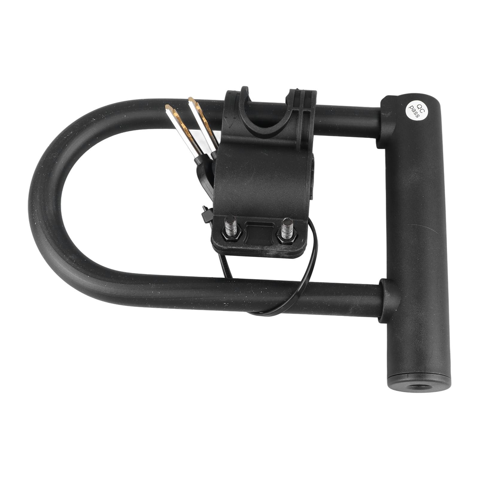 

Bike U Lock with Steel Cable 2 Key Universal Anti Theft Lock Set for Road Mountain Bike