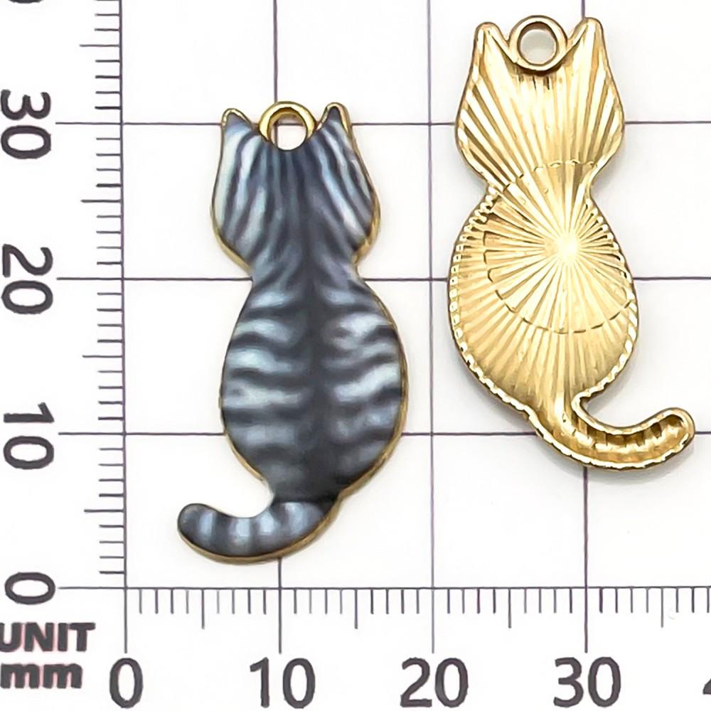 Set of 10 Colorful Enamel Cat Charms for DIY Jewelry
