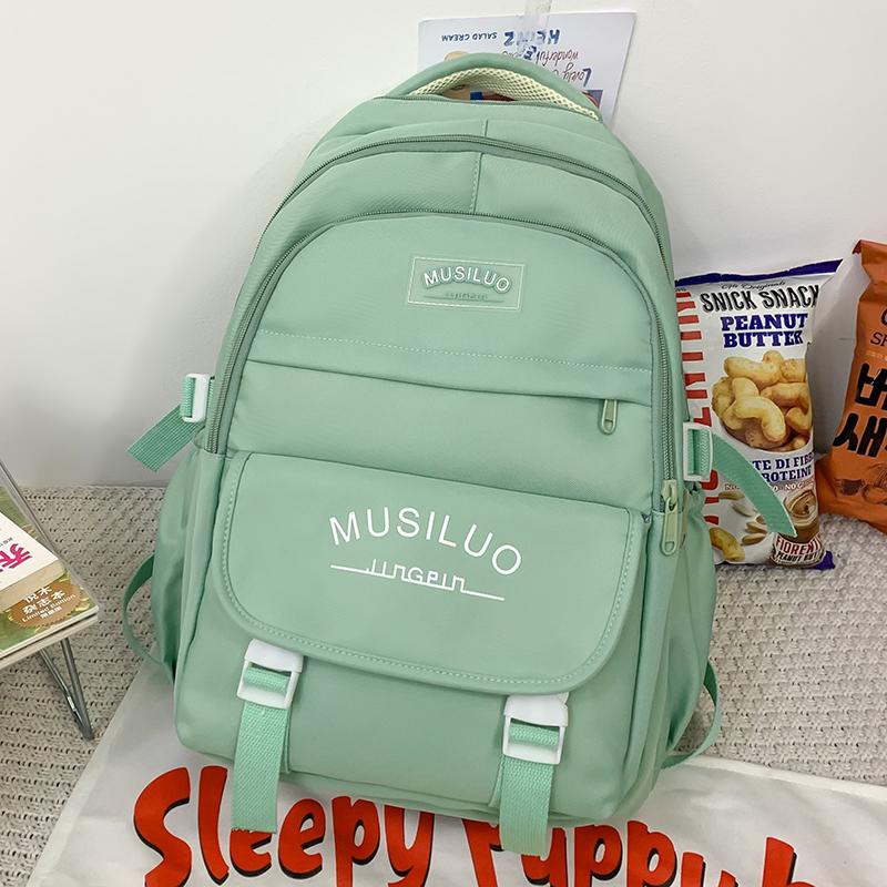 Backpack for Women Korean Version Ins Style Large Capacity Student Schoolbag Japanese Contrasting Color Cute Letter Computer Bag