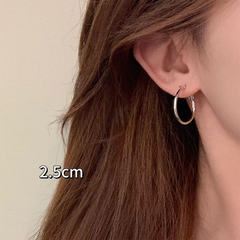 

Simple Style Silver Pigment Ring Big Ear Ring Circle Exaggerated Fancy Sexy Earrings Women s Beautiful Earring Ear Clip Earrings Pair of 2.5CM silver earrings