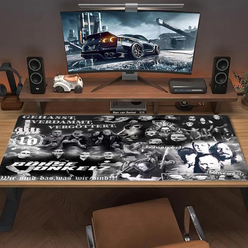 Böhse Onkelz Poster Farbe Mauspads Großes Gaming Tischkissen Rutschfestes Laptop Tablet Großes Mauspads XXL Matte Mini PC Spielmatte Mit Verriegeltem Rand