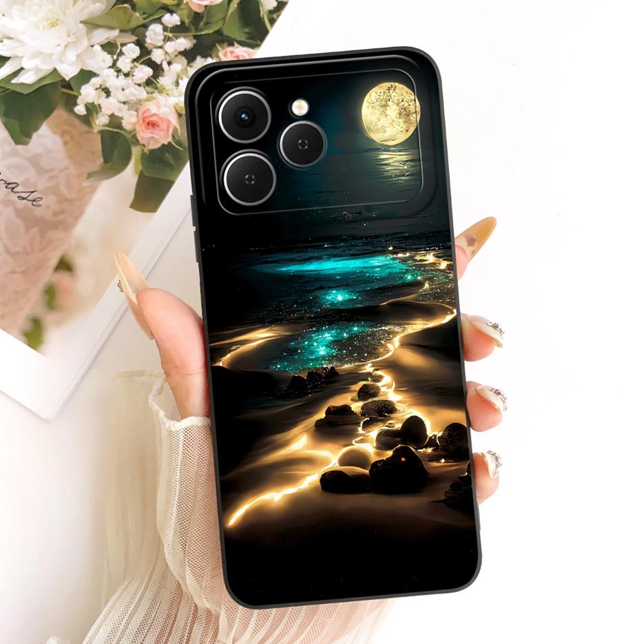 Per Tecno Spark 40 Custodia KM5 Nuova Lusso Fiori Caramella Verniciata Copertura Morbido Silicone Custodia Telefono Per Tecno Spark 40C Spark40 C Fundas