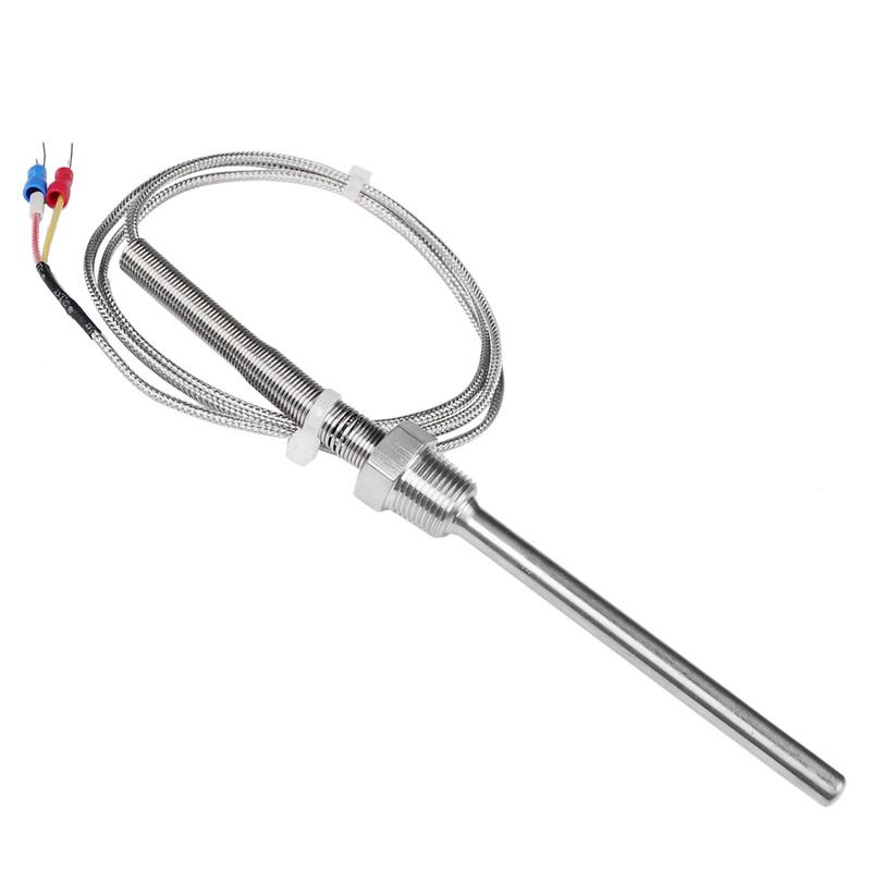

1300 °C Degree High Temperature Sensor Thread PT3/8’ 10cm Stainless Steel Probe K Type Thermocouple Tube Temperature Controller 100mm
