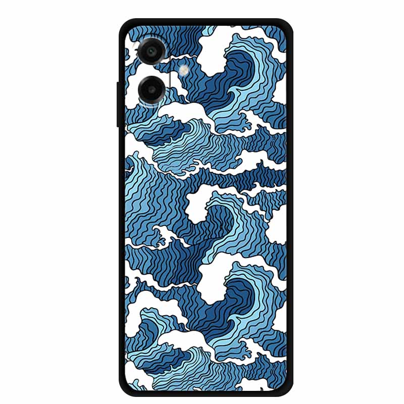 3D Silicone Case For Samsung Galaxy A07 4G Case Relief Emboss Flowers Black Soft Back Cover Coques For Samsung Galaxy A17 Cases