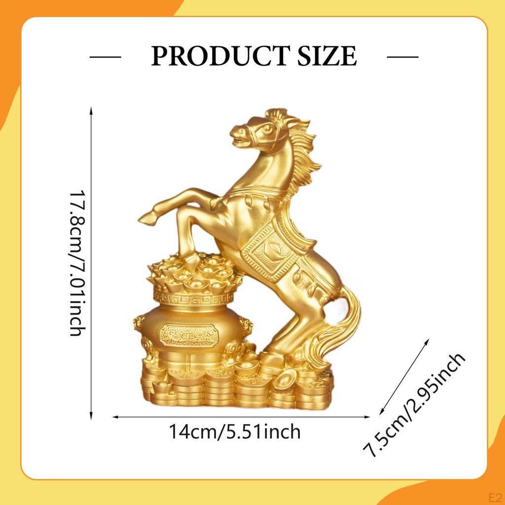 Pferd Figur Tier Statue Kunsthandwerk Harz Feng Shui Skulptur für Büro Einrichtung Schreibtisch