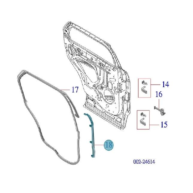Rear Door Left Right Weatherstrip Sealing Strips For Ford Explorer 2011-2019 BB5Z7825325B BB5Z7825324B