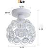 Metal Dual Ring Crystal Flush Mount Ceiling Lamp Light, for Hallway Light Fixture Ceiling Flush Mount (Dual Ring White)