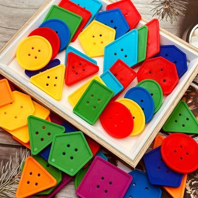 50-teiliges Set mit großen geometrischen DIY-Knöpfen – süße, unregelmäßige Formen zum Basteln und Dekorieren