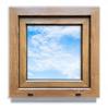 Fereastră PVC Stejar Auriu 50X50 Dreapta Nouă 500X500 Mm Basculantă și Deschidere Dublu Geam