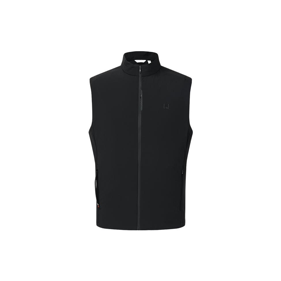 FILA Golf Down Vests Men's Pitch Black Stand Collar Moderate Straight Fit A11M345913FBK