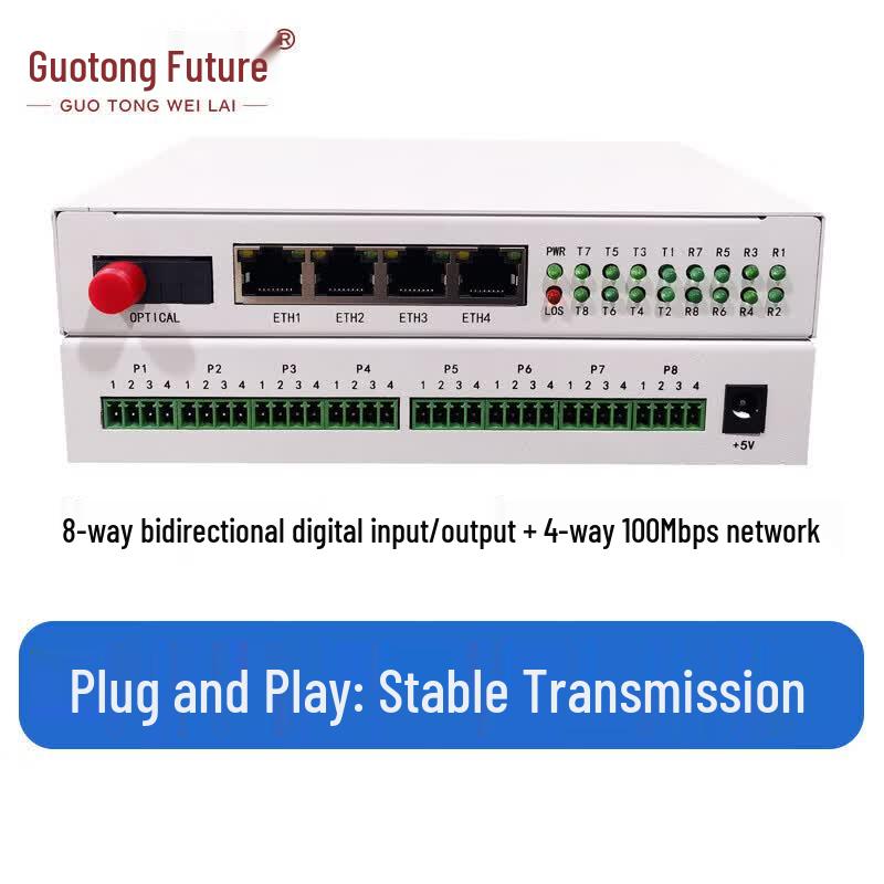 GT K8D-4ETH Fiber Optic Alarm & Network Converter