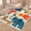 Durable Washable Giraffe Pattern Area Mat Anti-Slip for Living Room or Bedroom Decor Playful Animal Elephant Zebra Monkey Shape