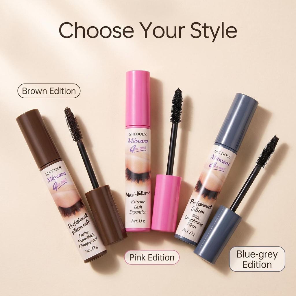 Mascara Impermeabile Tre Colori SHEDOES: Lunga tenuta, Resistente al sudore, No sbavature, Addensante
