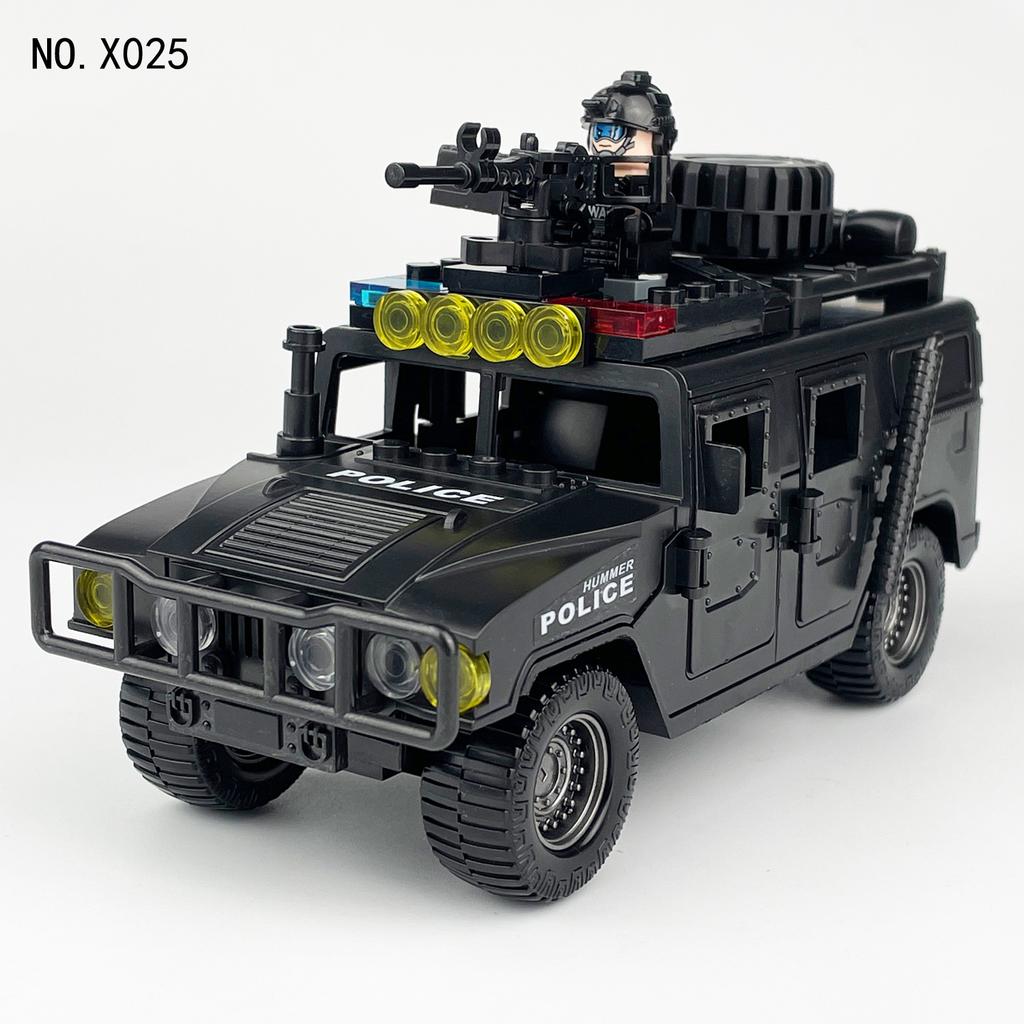 X027 Black SWAT Hummer Building Block Car Children's Building Block Toy