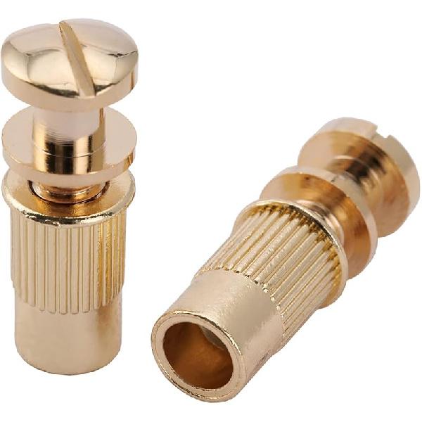Musiclily Pro M8 Metrische Wraparound Brückenmontagestifte und Buchseneinsätze für Epiphone Les Paul Style E-Gitarre, Gold (2er Set)