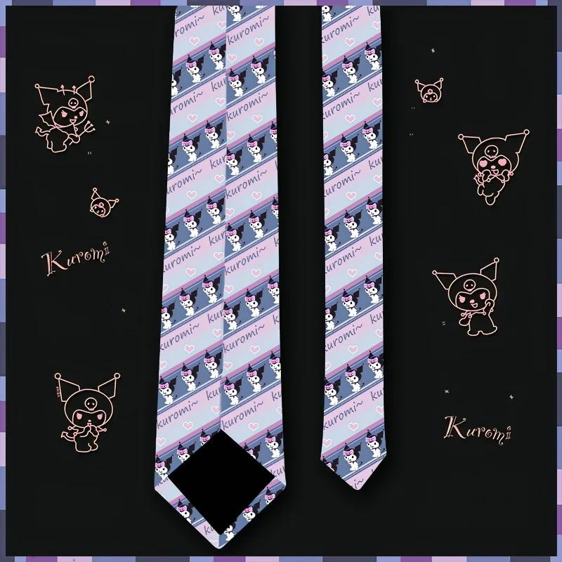 Trendy Arrowhead Type Tie With Kuromi And Sanrio Stripes