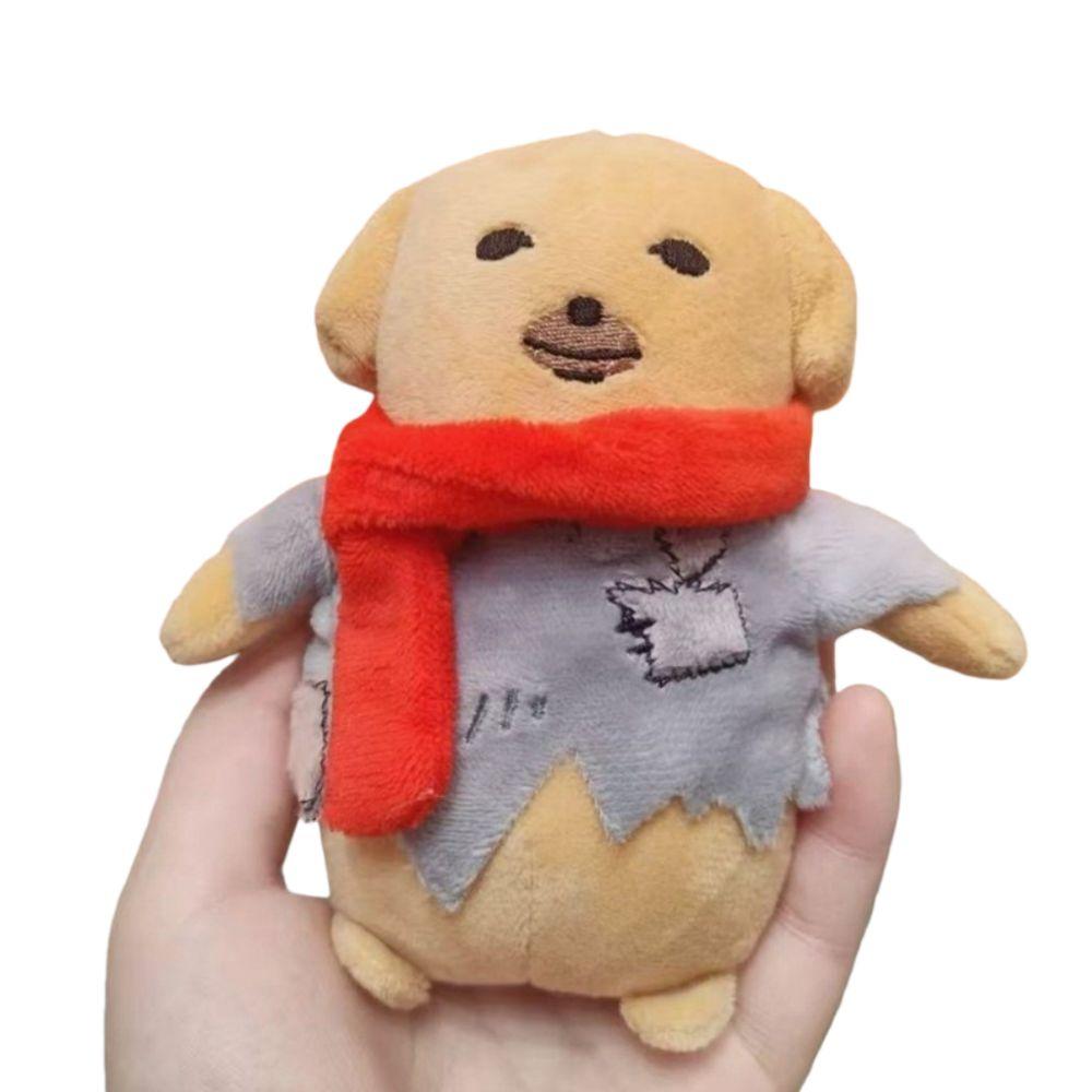 

with Red Scarf Plush Keychain Dipping Sauce Dog Stuffed Animal Toy Popular Puppy 12cm