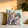 Hot Anime SHIROBAKO Square DoubleSided Printed Pillow Case Bedroom Bedside Pillow Sofa Cushion Cover