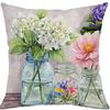 Floral Watercolor Pillow Covers,Jars & Dragonflies Decor ,,sofa and chair cushion covers, home bedroom room decoration