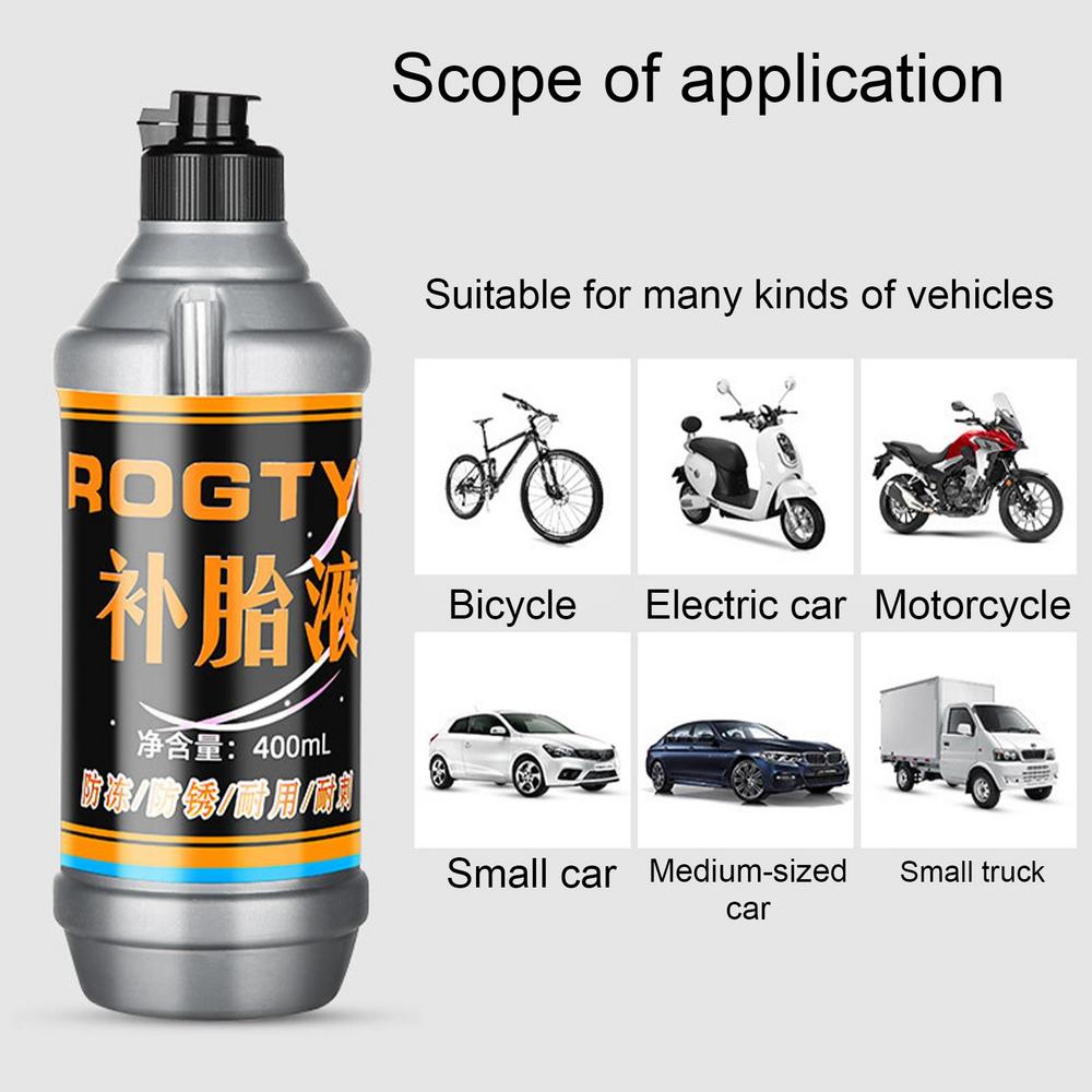 400ml Tire Sealant Tire Repair Kit Non-destructive Environmental Fast Flat for Small Medium Wheeled Road Vehicles