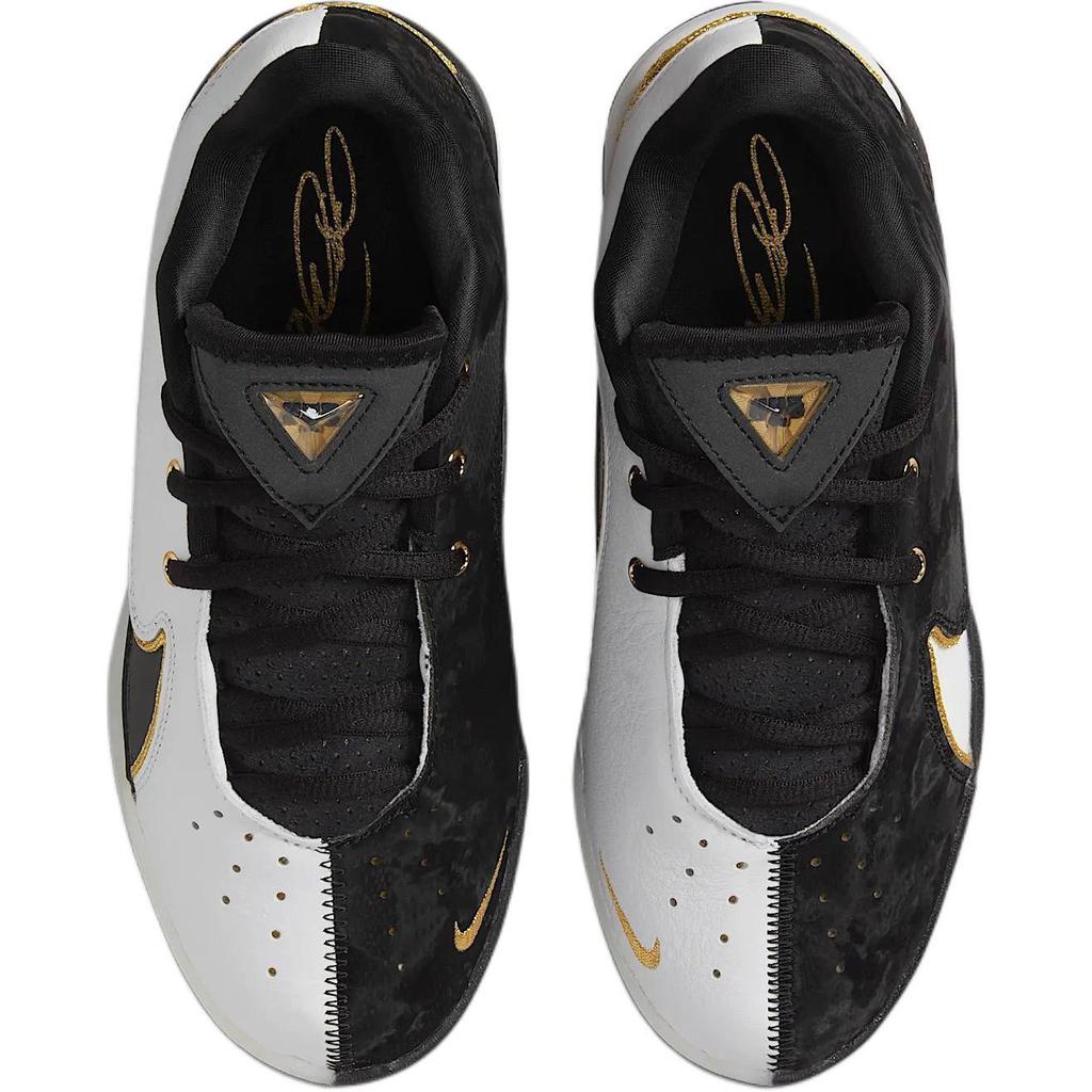 Nike LeBron 22 GS Mogul Chaussures de Sport Enfant Blanc Or Métallisé Noir HV8616-100