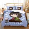3D Anime Demon Slayer Duvet Cover Sets with Pillow Cover Polyester Teens Boys Bedding Set Full Queen King Size Cartoon Bed Linen
