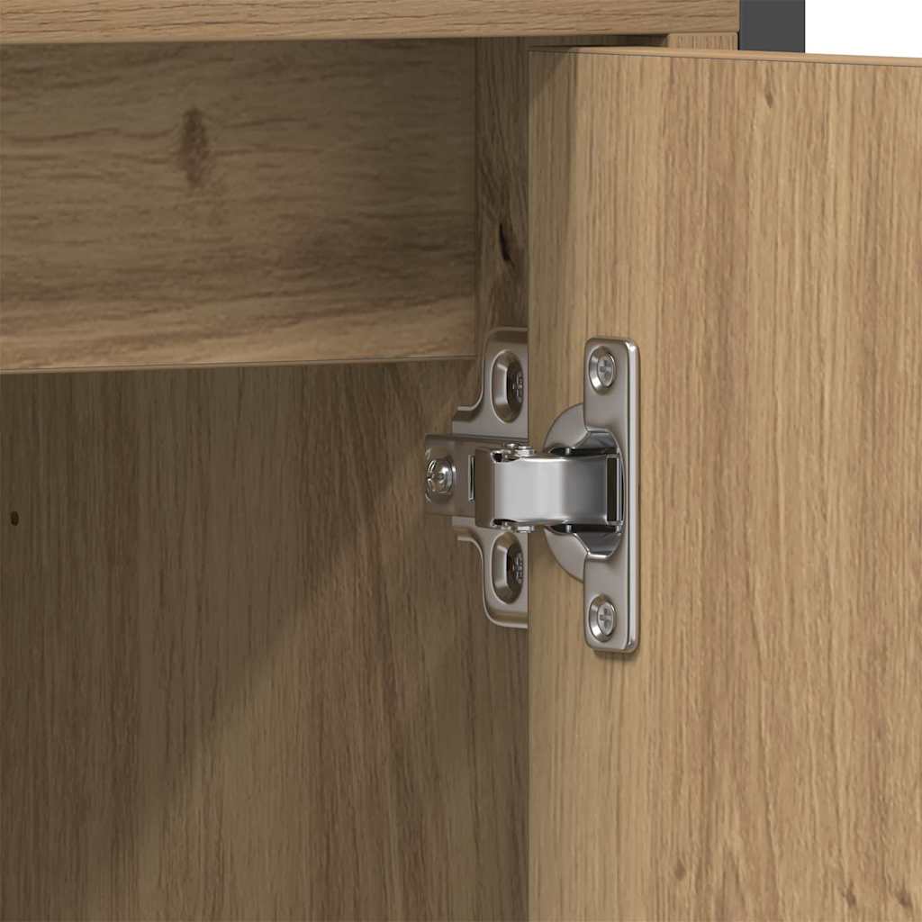 Bathroom Furniture Set with Shelf and Door 3 Pcs Brown Particleboard