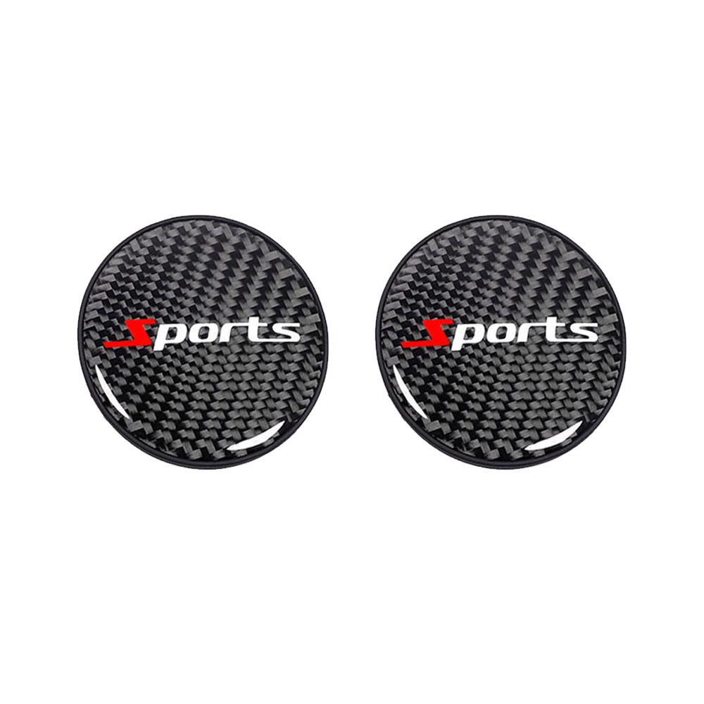 2pcs Carbon Fiber Car Decoration Coaster Universal Car Cup Holder Pad Car Water Cup Slot Non-Slip Mat Auto Interior Accessories
