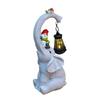 Crafts Solar Elephant Figurine Animal Ornaments Solar Powered Lantern  for Outdoor Landscape