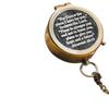 Timeless Navigation: Vintage Brass Nautical Compass with Inspirational Engraving - Functional Maritime Decor for Explorers and Dreamers