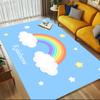 Rainbow Clouds Crystal Velvet Office Chair Mat Area Rug - Non-Slip, Floor Mat, Office Desk Chair Rugs,Christmas Gift-1106103