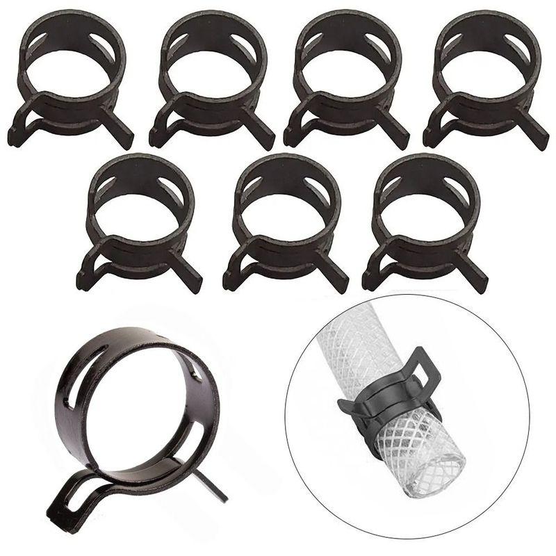 20Pcs/Lot Tube Clamp Spring Clips Elastic Buckle for Fuel Oil Line Water Hose Pipe Fastener 65MN Manganese Steel 5mm-27mm 20Pcs 7mm
