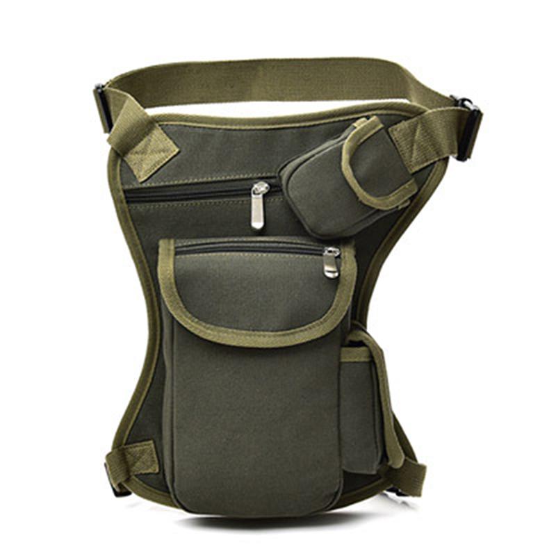 Men Canvas Drop Waist Bag Leg Pack Fanny Pack For Bicycle Motorcycle Work High Quality Belt Bag With Multiple Pockets