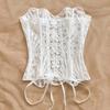Irregular Hem Hollow Out Corset Top Fishbone Women Underwear Breathable Lace Corset  Women’s Wear