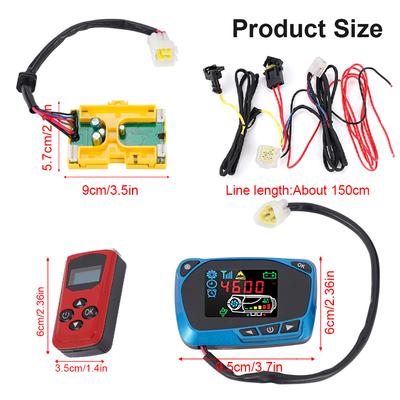 Accessori per riscaldatore da parcheggio 12V 5-8KW, interruttore LCD per riscaldatore da parcheggio aggiornato e telecomando con display digitale bidirezionale