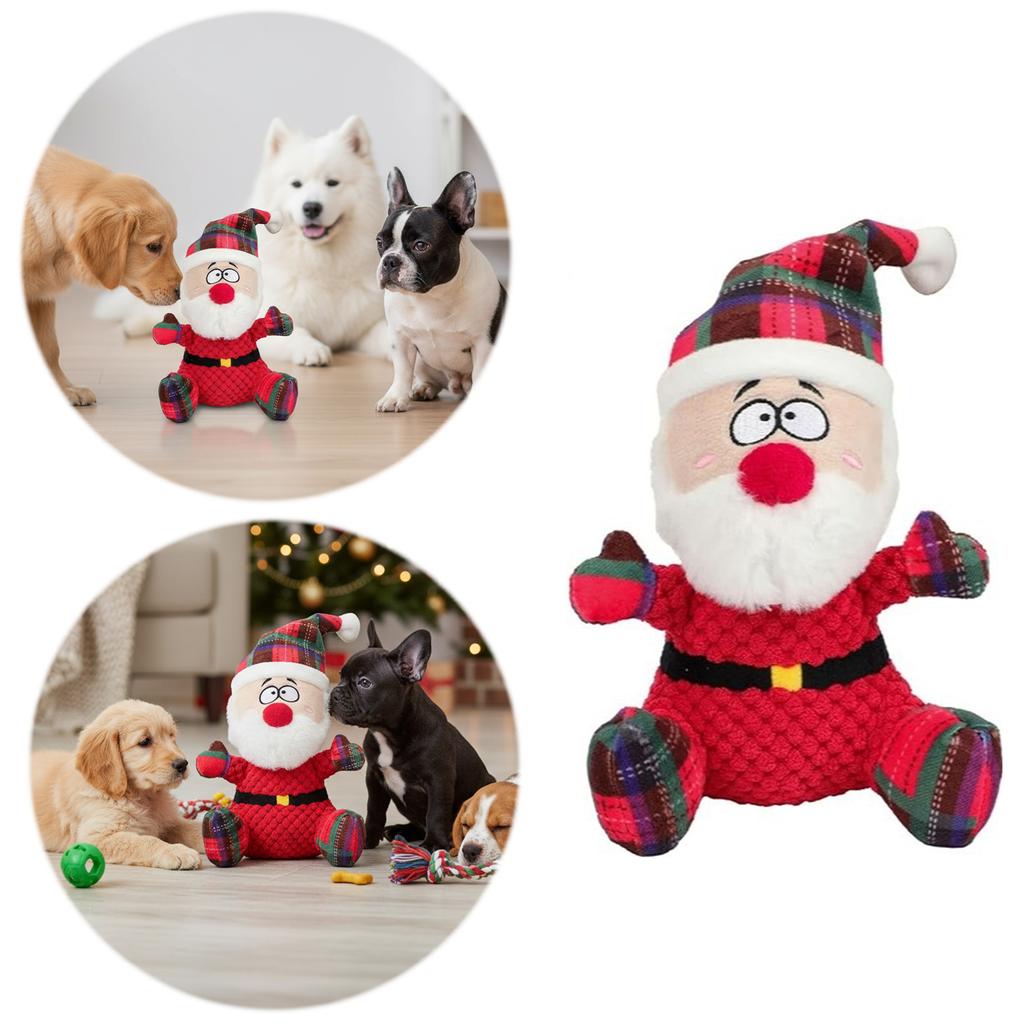 1/3pcs Stuffing Plush Dog Chew Resistant Christmas Plush Dolls Dog Plush Toys for Large Medium Small Breeds Indoor Outdoor Play