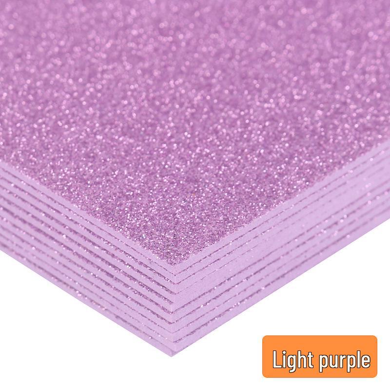 

Листы ЭВА формата А4 толщиной 2 мм с золотым глиттером - упаковка 10 штук, блестящая пена светло-фиолетовый