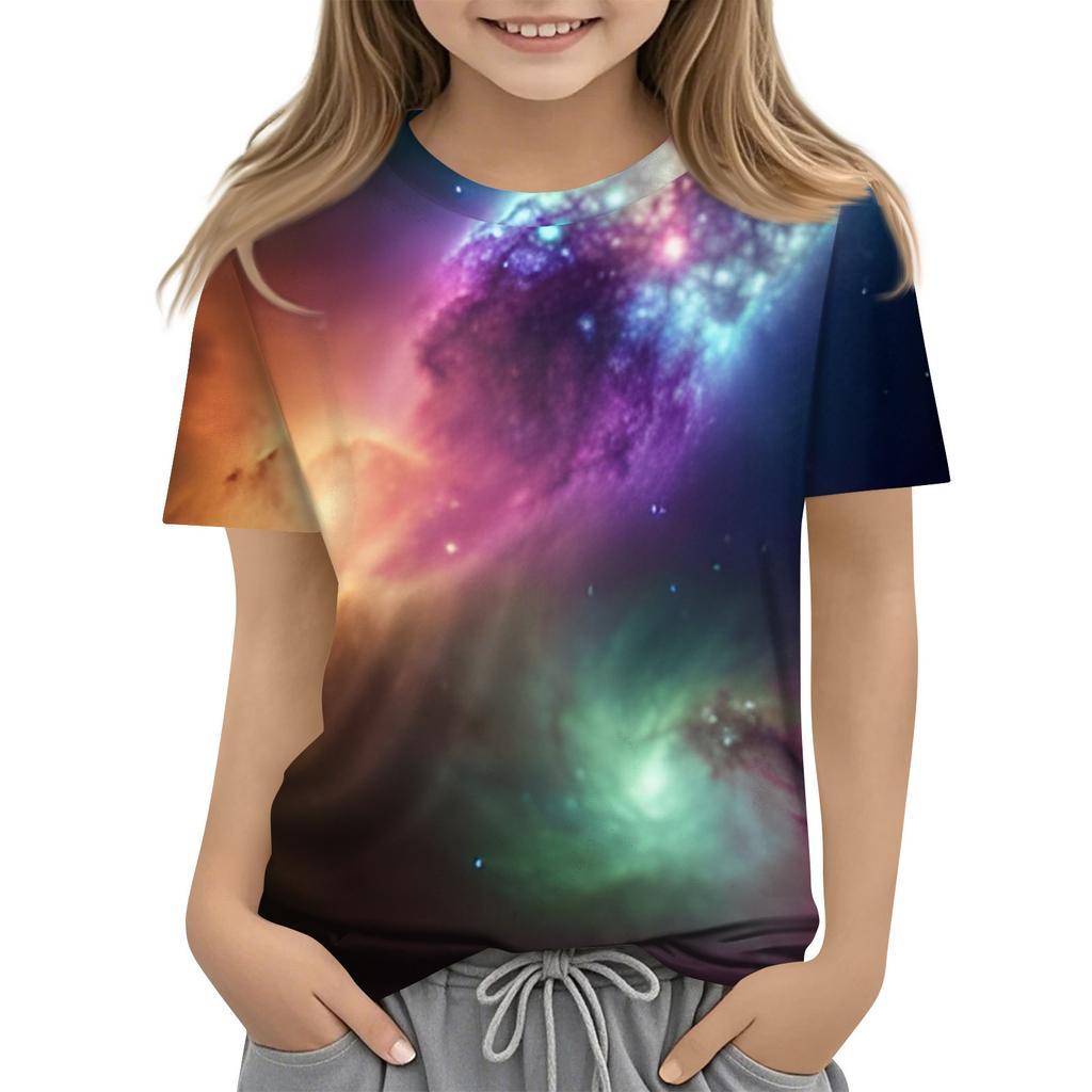 Kleinkind Mädchen Jungen Shirt Niedlich Sternenhimmel Bedruckte T-Shirts Kinder Shirts 1-15 Jahre