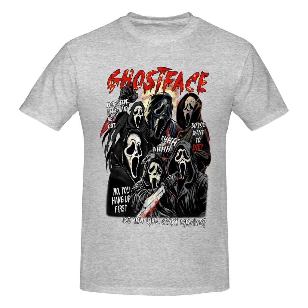 Funny Classic Ghostface Retro Horror Aesthetic Nostalgic Unisexs Tshirt Printed Tops Are Loose and Slim Fit Womens Tshirts